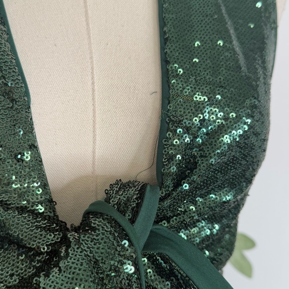 Halston Magdalena Draped Sequin Gown - Picture 9 of 12